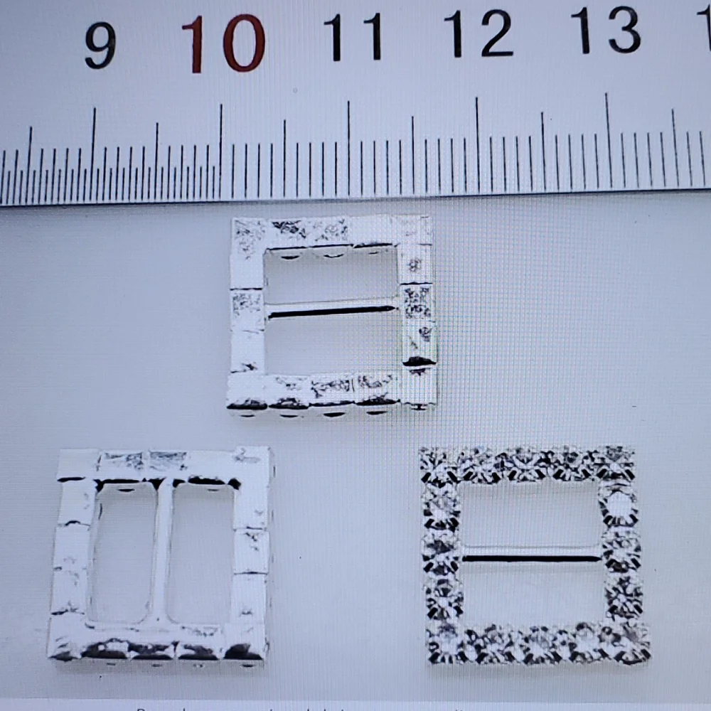 25 pcs 15mm Silver Square Shaped Rhinestone Buckle Slider New